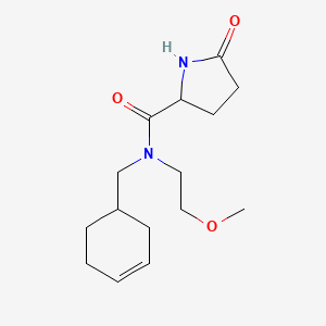 molecular formula C15H24N2O3 B7208500 N-(cyclohex-3-en-1-ylmethyl)-N-(2-methoxyethyl)-5-oxopyrrolidine-2-carboxamide 