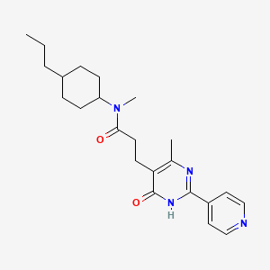 molecular formula C23H32N4O2 B7208510 N-methyl-3-(4-methyl-6-oxo-2-pyridin-4-yl-1H-pyrimidin-5-yl)-N-(4-propylcyclohexyl)propanamide 