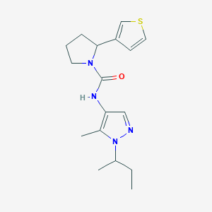 molecular formula C17H24N4OS B7208683 N-(1-butan-2-yl-5-methylpyrazol-4-yl)-2-thiophen-3-ylpyrrolidine-1-carboxamide 
