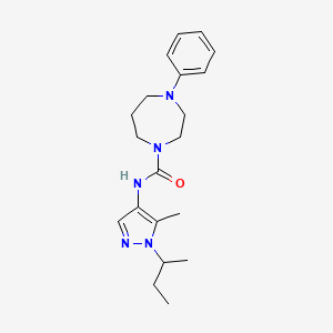 molecular formula C20H29N5O B7208688 N-(1-butan-2-yl-5-methylpyrazol-4-yl)-4-phenyl-1,4-diazepane-1-carboxamide 