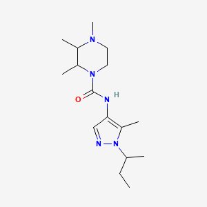 molecular formula C16H29N5O B7208696 N-(1-butan-2-yl-5-methylpyrazol-4-yl)-2,3,4-trimethylpiperazine-1-carboxamide 