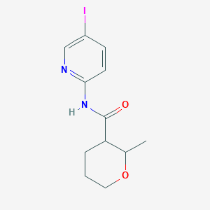 molecular formula C12H15IN2O2 B7208728 N-(5-iodopyridin-2-yl)-2-methyloxane-3-carboxamide 