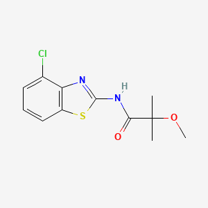 molecular formula C12H13ClN2O2S B7208776 N-(4-chloro-1,3-benzothiazol-2-yl)-2-methoxy-2-methylpropanamide 