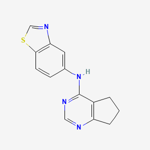 molecular formula C14H12N4S B7208817 N-(6,7-dihydro-5H-cyclopenta[d]pyrimidin-4-yl)-1,3-benzothiazol-5-amine 