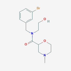 molecular formula C15H21BrN2O3 B7208940 N-[(3-bromophenyl)methyl]-N-(2-hydroxyethyl)-4-methylmorpholine-2-carboxamide 
