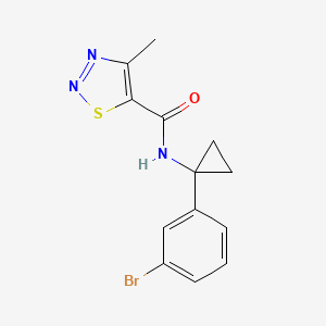 molecular formula C13H12BrN3OS B7208964 N-[1-(3-bromophenyl)cyclopropyl]-4-methylthiadiazole-5-carboxamide 