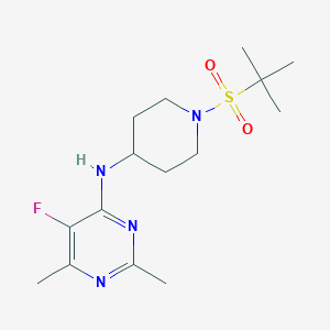 molecular formula C15H25FN4O2S B7209015 N-(1-tert-butylsulfonylpiperidin-4-yl)-5-fluoro-2,6-dimethylpyrimidin-4-amine 