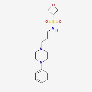 molecular formula C16H25N3O3S B7209048 N-[3-(4-phenylpiperazin-1-yl)propyl]oxetane-3-sulfonamide 