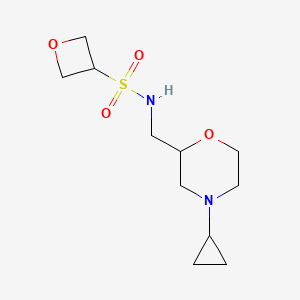 molecular formula C11H20N2O4S B7209077 N-[(4-cyclopropylmorpholin-2-yl)methyl]oxetane-3-sulfonamide 