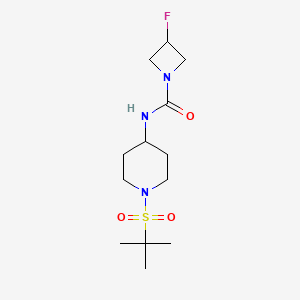 molecular formula C13H24FN3O3S B7209209 N-(1-tert-butylsulfonylpiperidin-4-yl)-3-fluoroazetidine-1-carboxamide 