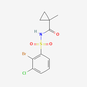 molecular formula C11H11BrClNO3S B7209213 N-(2-bromo-3-chlorophenyl)sulfonyl-1-methylcyclopropane-1-carboxamide 