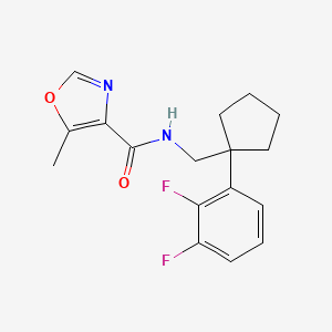 molecular formula C17H18F2N2O2 B7209267 N-[[1-(2,3-difluorophenyl)cyclopentyl]methyl]-5-methyl-1,3-oxazole-4-carboxamide 