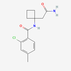 molecular formula C14H17ClN2O2 B7209275 N-[1-(2-amino-2-oxoethyl)cyclobutyl]-2-chloro-4-methylbenzamide 
