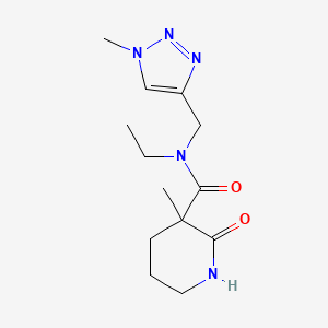 molecular formula C13H21N5O2 B7209311 N-ethyl-3-methyl-N-[(1-methyltriazol-4-yl)methyl]-2-oxopiperidine-3-carboxamide 