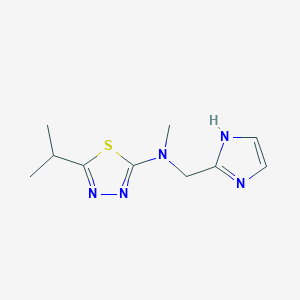 molecular formula C10H15N5S B7209427 N-(1H-imidazol-2-ylmethyl)-N-methyl-5-propan-2-yl-1,3,4-thiadiazol-2-amine 