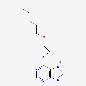 molecular formula C13H19N5O B7209465 6-(3-pentoxyazetidin-1-yl)-7H-purine 