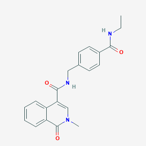 molecular formula C21H21N3O3 B7209479 N-[[4-(ethylcarbamoyl)phenyl]methyl]-2-methyl-1-oxoisoquinoline-4-carboxamide 