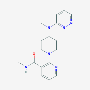 molecular formula C17H22N6O B7209513 N-methyl-2-[4-[methyl(pyridazin-3-yl)amino]piperidin-1-yl]pyridine-3-carboxamide 