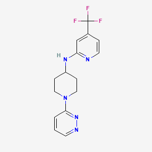 molecular formula C15H16F3N5 B7209565 N-(1-pyridazin-3-ylpiperidin-4-yl)-4-(trifluoromethyl)pyridin-2-amine 