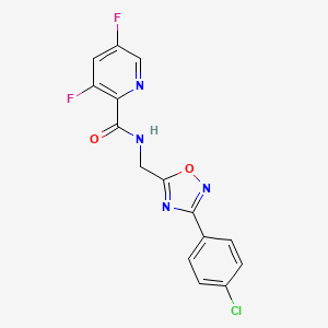 molecular formula C15H9ClF2N4O2 B7209633 N-[[3-(4-chlorophenyl)-1,2,4-oxadiazol-5-yl]methyl]-3,5-difluoropyridine-2-carboxamide 