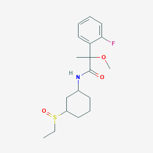 molecular formula C18H26FNO3S B7209638 N-(3-ethylsulfinylcyclohexyl)-2-(2-fluorophenyl)-2-methoxypropanamide 