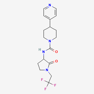 molecular formula C17H21F3N4O2 B7209643 N-[2-oxo-1-(2,2,2-trifluoroethyl)pyrrolidin-3-yl]-4-pyridin-4-ylpiperidine-1-carboxamide 