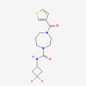 molecular formula C15H19F2N3O2S B7209707 N-(3,3-difluorocyclobutyl)-4-(thiophene-3-carbonyl)-1,4-diazepane-1-carboxamide 