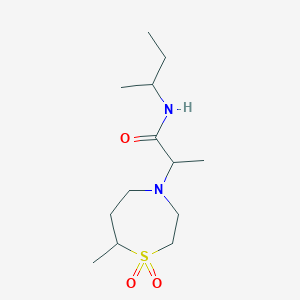 molecular formula C13H26N2O3S B7209806 N-butan-2-yl-2-(7-methyl-1,1-dioxo-1,4-thiazepan-4-yl)propanamide 