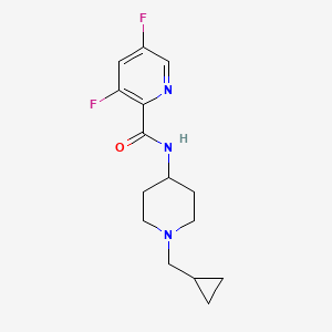 molecular formula C15H19F2N3O B7209841 N-[1-(cyclopropylmethyl)piperidin-4-yl]-3,5-difluoropyridine-2-carboxamide 
