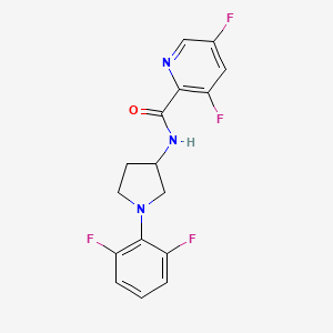 molecular formula C16H13F4N3O B7209898 N-[1-(2,6-difluorophenyl)pyrrolidin-3-yl]-3,5-difluoropyridine-2-carboxamide 