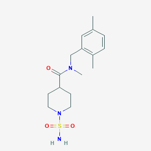 molecular formula C16H25N3O3S B7209926 N-[(2,5-dimethylphenyl)methyl]-N-methyl-1-sulfamoylpiperidine-4-carboxamide 