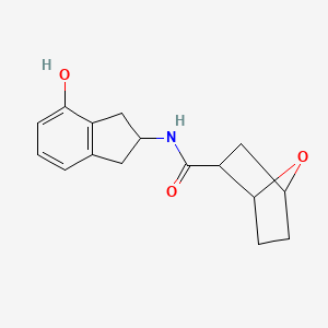 molecular formula C16H19NO3 B7209935 N-(4-hydroxy-2,3-dihydro-1H-inden-2-yl)-7-oxabicyclo[2.2.1]heptane-2-carboxamide 