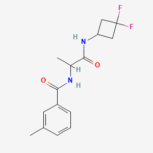 molecular formula C15H18F2N2O2 B7210012 N-[1-[(3,3-difluorocyclobutyl)amino]-1-oxopropan-2-yl]-3-methylbenzamide 