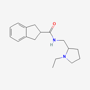 molecular formula C17H24N2O B7210093 N-[(1-ethylpyrrolidin-2-yl)methyl]-2,3-dihydro-1H-indene-2-carboxamide 