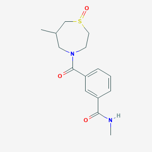 molecular formula C15H20N2O3S B7210303 N-methyl-3-(6-methyl-1-oxo-1,4-thiazepane-4-carbonyl)benzamide 
