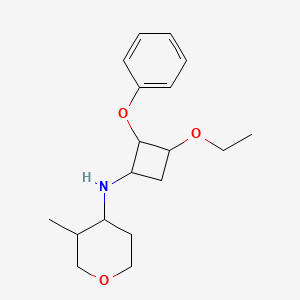 molecular formula C18H27NO3 B7210322 N-(3-ethoxy-2-phenoxycyclobutyl)-3-methyloxan-4-amine 