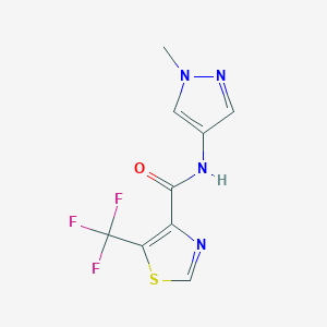 molecular formula C9H7F3N4OS B7210499 N-(1-methylpyrazol-4-yl)-5-(trifluoromethyl)-1,3-thiazole-4-carboxamide 