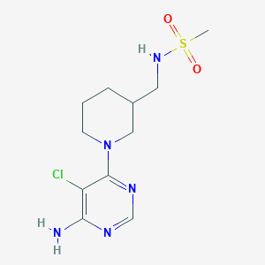 molecular formula C11H18ClN5O2S B7210580 N-[[1-(6-amino-5-chloropyrimidin-4-yl)piperidin-3-yl]methyl]methanesulfonamide 
