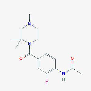 molecular formula C16H22FN3O2 B7210698 N-[2-fluoro-4-(2,2,4-trimethylpiperazine-1-carbonyl)phenyl]acetamide 