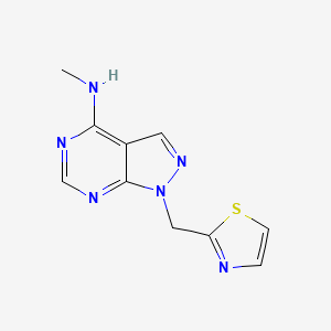 molecular formula C10H10N6S B7210977 N-methyl-1-(1,3-thiazol-2-ylmethyl)pyrazolo[3,4-d]pyrimidin-4-amine 