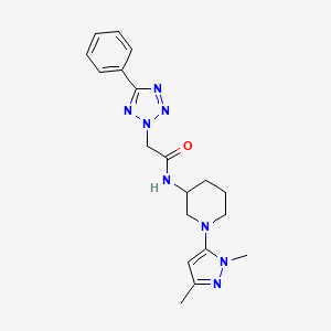 molecular formula C19H24N8O B7211067 N-[1-(2,5-dimethylpyrazol-3-yl)piperidin-3-yl]-2-(5-phenyltetrazol-2-yl)acetamide 