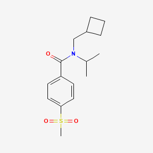 molecular formula C16H23NO3S B7211071 N-(cyclobutylmethyl)-4-methylsulfonyl-N-propan-2-ylbenzamide 