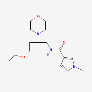 molecular formula C17H27N3O3 B7211100 N-[(3-ethoxy-1-morpholin-4-ylcyclobutyl)methyl]-1-methylpyrrole-3-carboxamide 