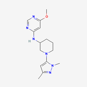 molecular formula C15H22N6O B7211234 N-[1-(2,5-dimethylpyrazol-3-yl)piperidin-3-yl]-6-methoxypyrimidin-4-amine 
