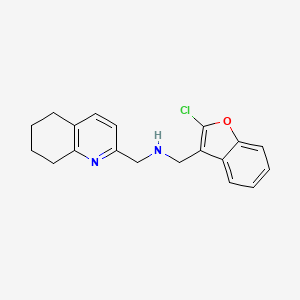 molecular formula C19H19ClN2O B7211333 N-[(2-chloro-1-benzofuran-3-yl)methyl]-1-(5,6,7,8-tetrahydroquinolin-2-yl)methanamine 
