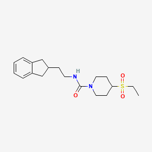molecular formula C19H28N2O3S B7211355 N-[2-(2,3-dihydro-1H-inden-2-yl)ethyl]-4-ethylsulfonylpiperidine-1-carboxamide 