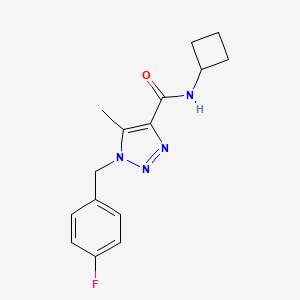 molecular formula C15H17FN4O B7211361 N-cyclobutyl-1-[(4-fluorophenyl)methyl]-5-methyltriazole-4-carboxamide 