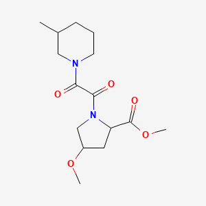 molecular formula C15H24N2O5 B7211379 Methyl 4-methoxy-1-[2-(3-methylpiperidin-1-yl)-2-oxoacetyl]pyrrolidine-2-carboxylate 