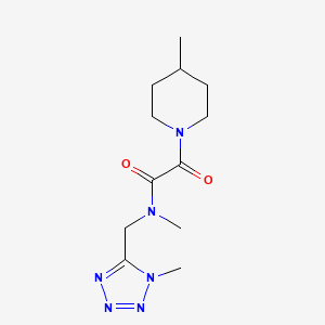 molecular formula C12H20N6O2 B7211445 N-methyl-2-(4-methylpiperidin-1-yl)-N-[(1-methyltetrazol-5-yl)methyl]-2-oxoacetamide 