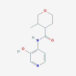molecular formula C12H16N2O3 B7211491 N-(3-hydroxypyridin-4-yl)-3-methyloxane-4-carboxamide 